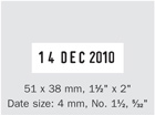 Trodat 2910/P02 Die Plate Date Stamp